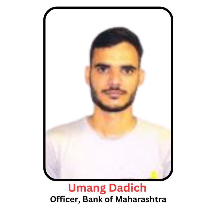 Umang Dadich Bank of Maharashtra Officer - SG Classes India Bank Coaching in Ajmer.