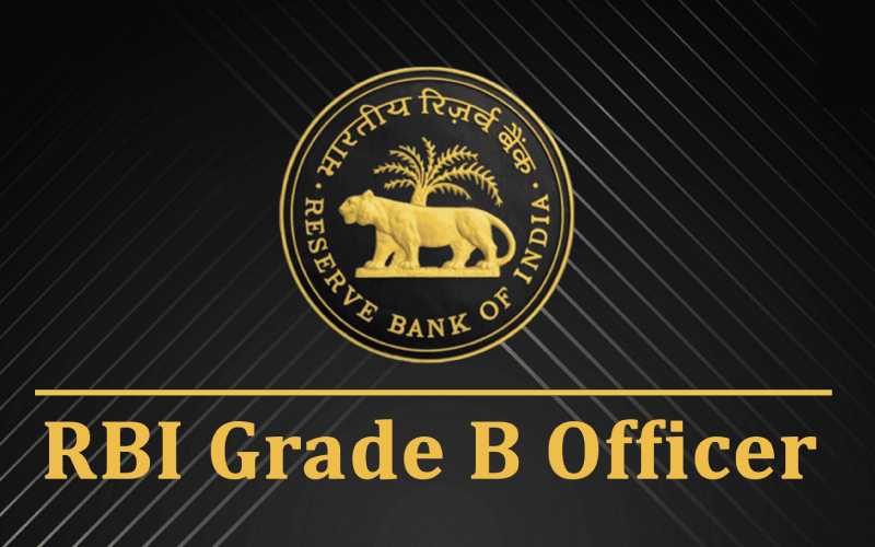 Official Reserve Bank of India (RBI) logo with "Grade B Officer" text on a clean professional background for coaching classes in Ajmer.