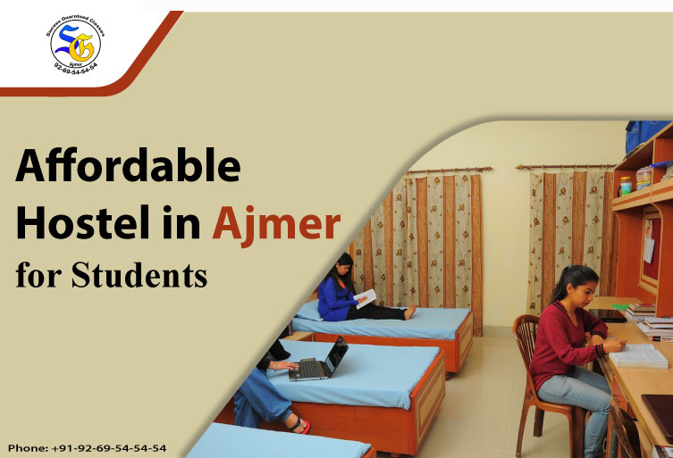 Affordable hostel in Ajmer for students with clean beds and study tables in a peaceful room