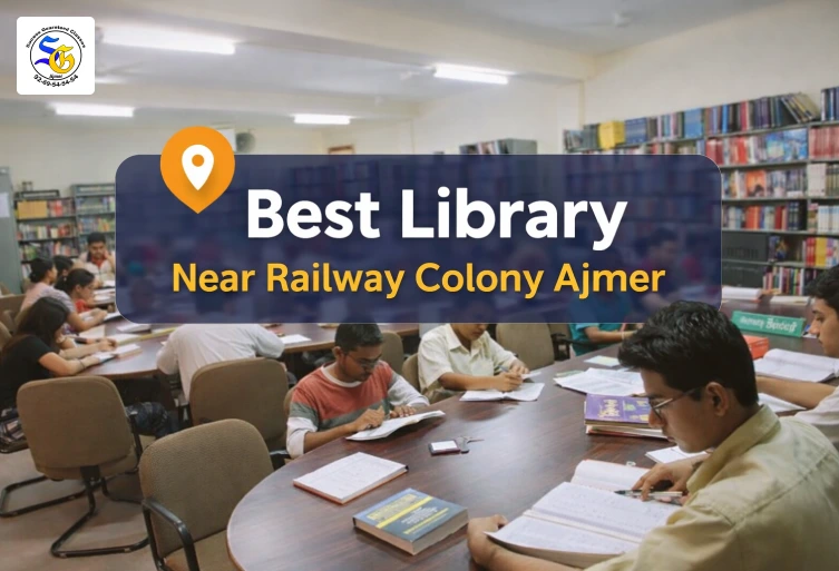 Students studying in a peaceful library near Railway Colony Ajmer at SG Classes