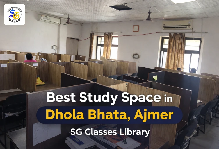 Students studying in SG Classes Library – best study space in Dhola Bhata Ajmer with silent environment
